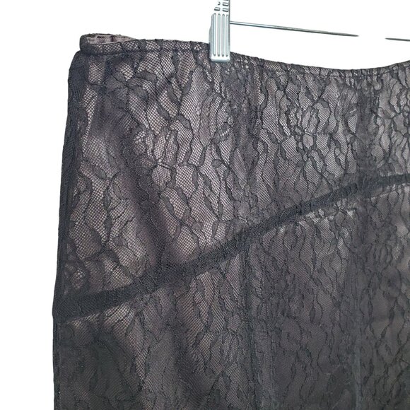 Alfani Plus 18W Skirt Drop Waist Black Lace Lined A Line Dressy Elegant Midi - Picture 4 of 12